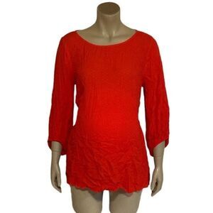 Motherhood Maternity Red Lightweight Long Sleeved Shirt Top Rayon Large NWT